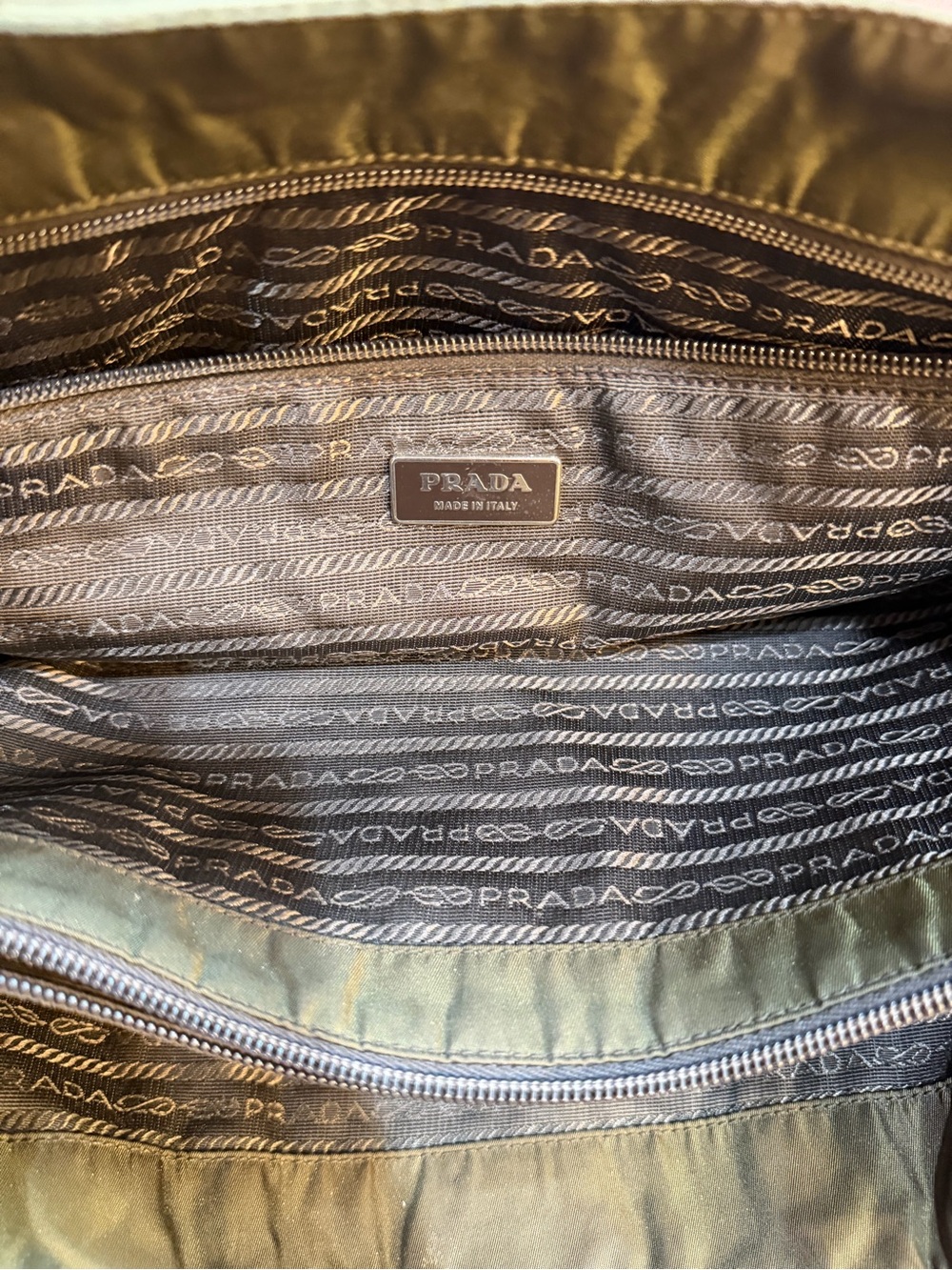 Prada⭐️Olive Green Nylon Bag! Leather. Offers welcome.⭐️ - Picture 8 of 14